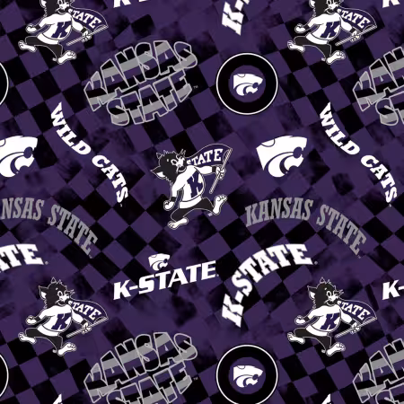 NCAA Kansas State Check Allover Cotton