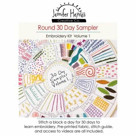 Round 30 Day Sampler Embroidery Class Volume 1