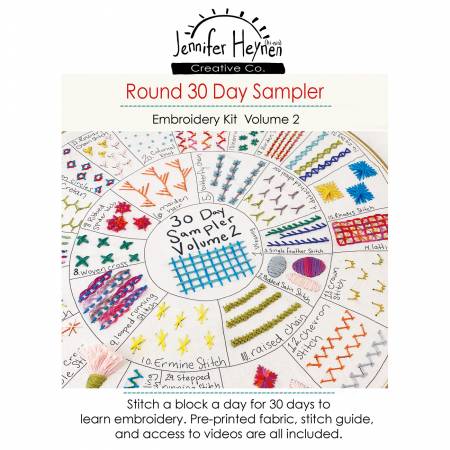 Round 30 Day Sampler Embroidery Class Volume 2