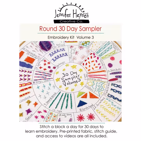 Round 30 Day Sampler Embroidery Class Volume 3