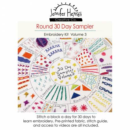 Round 30 Day Sampler Embroidery Class Volume 3