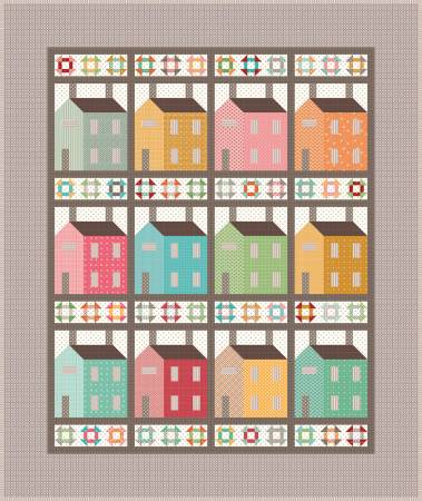 Prim Village Quilt Kit, 57in x 68in, incl. pattern & fabric for top & binding