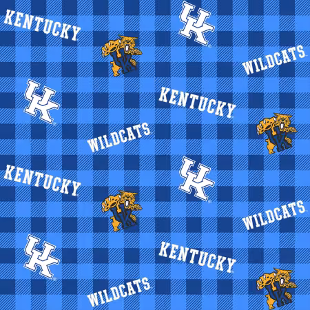 NCAA-Kentucky Wildcats Buffalo Plaid Cotton