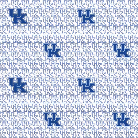 NCAA-Kentucky White Block Letter Digital Cotton