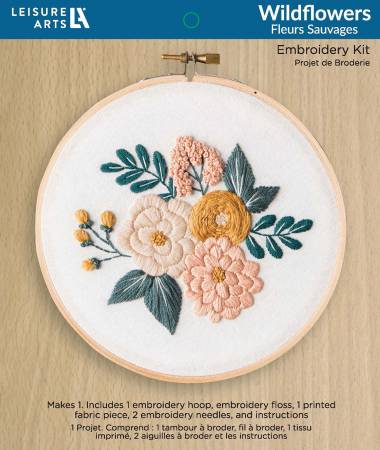 Leisure Arts Embroidery Kit 6in Wildflowers