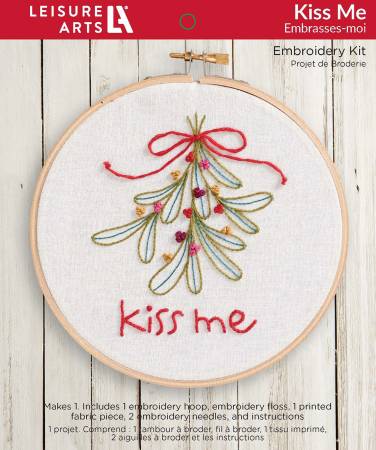 Leisure Arts Embroidery Kit 6in Kiss Me