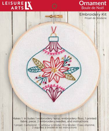 Leisure Arts Embroidery Kit 6in Ornament