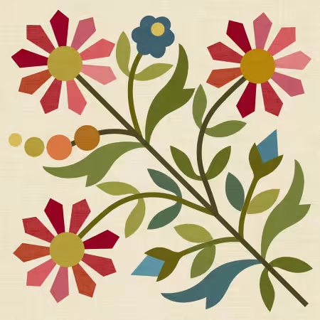 Spring Bouquet LT Silhouettes - Block 9