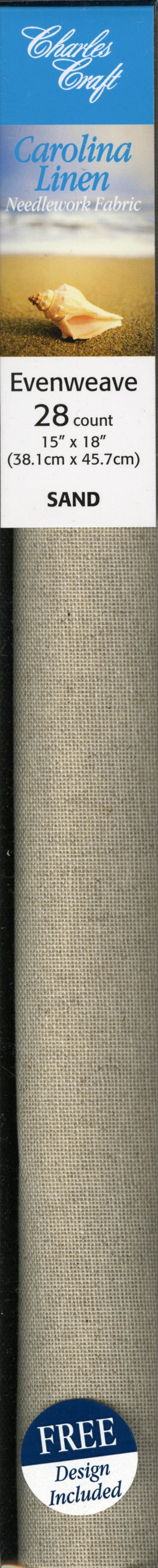Linen cross stitch fabric 28 count color sand 15inx18in