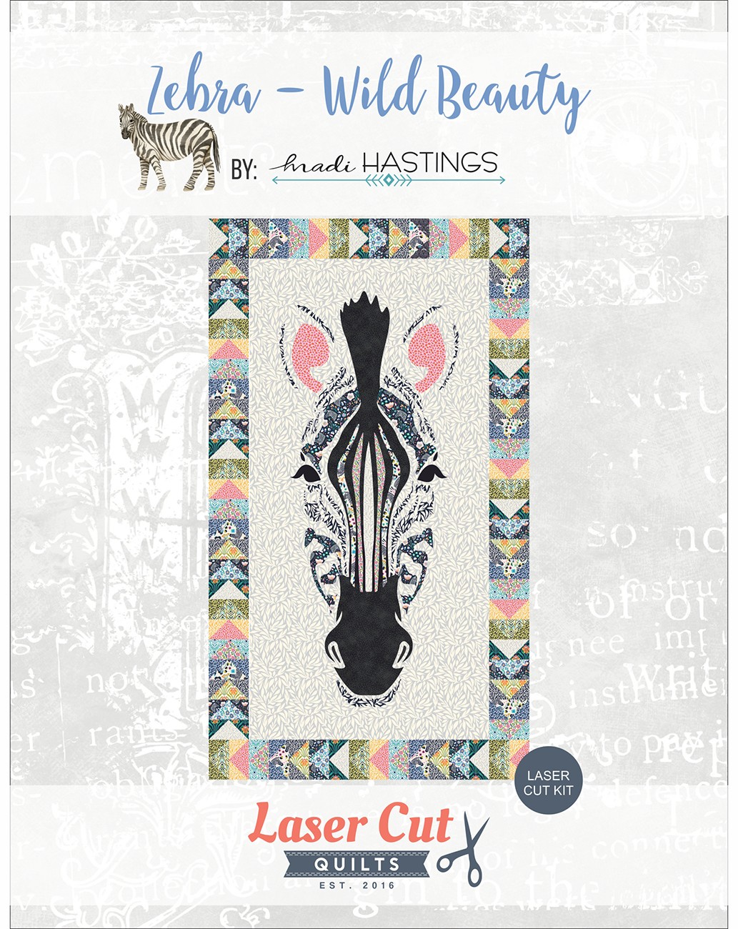 Laser-cut Kit: Zebra - Wild Beauty by Madi Hastings
