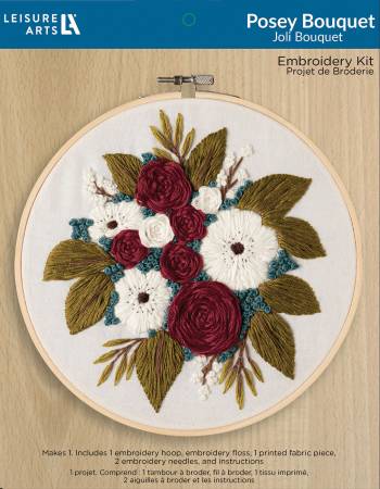 Leisure Arts Embroidery Kit 8in Posey BouquetF