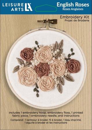 Leisure Arts Embroidery Kit 4in English Roses