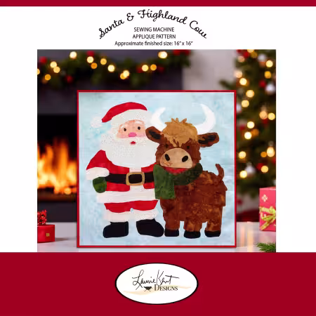 Santa & Highland Cow - Sewing Applique Design