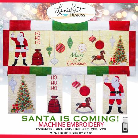 Santa is Coming! Embroidery USB