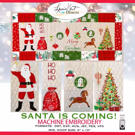 Santa is Coming! Embroidery USB