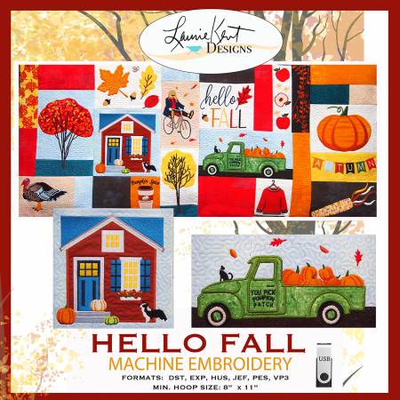 Hello Fall Embroidery USB