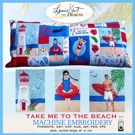 Take Me To The Beach Embroidery USB