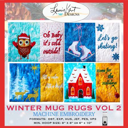 Winter Mug Rug Vol II Embroidery USB