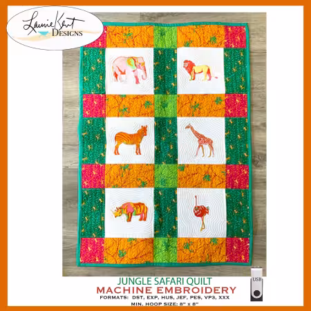 Safari Jungle Quilt/Wall Hanging USB