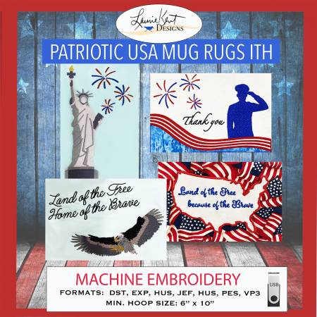 Patriotic Mug Rugs - ITH Design