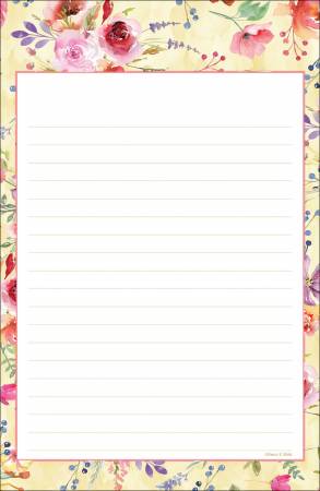 Note Pad Floral 5-1/2in x 8-1/2in