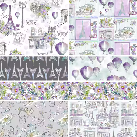 Assortment Lost in Paris, 7pcs x 10yds