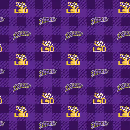 NCAA-Louisiana State Tigers Buffalo Plaid Fleece