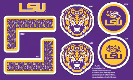 Univ Of Louisiana Minky Pillow Project Panel 36in x 60in