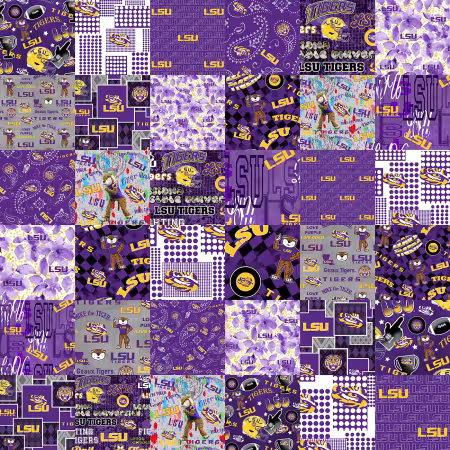 Univ Of Louisiana Collegiate Cheater Quilt