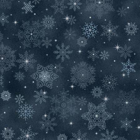 Navy Minky Medley Snowflake