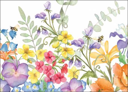 Bright Floral with Bees Note Cards