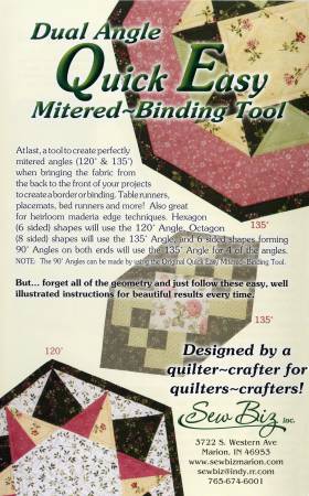 Dual Angle Quick Easy Mitered Binding Tool