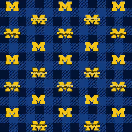 NCAA Michigan Buffalo Plaid Fleece