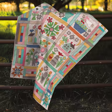 Lori Holt - Prim Quilt - Machine Embroidery USB