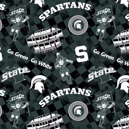 Michigan State Check allover-Cotton