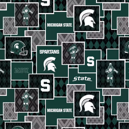 Michigan State Argyle Boxes-Cotton
