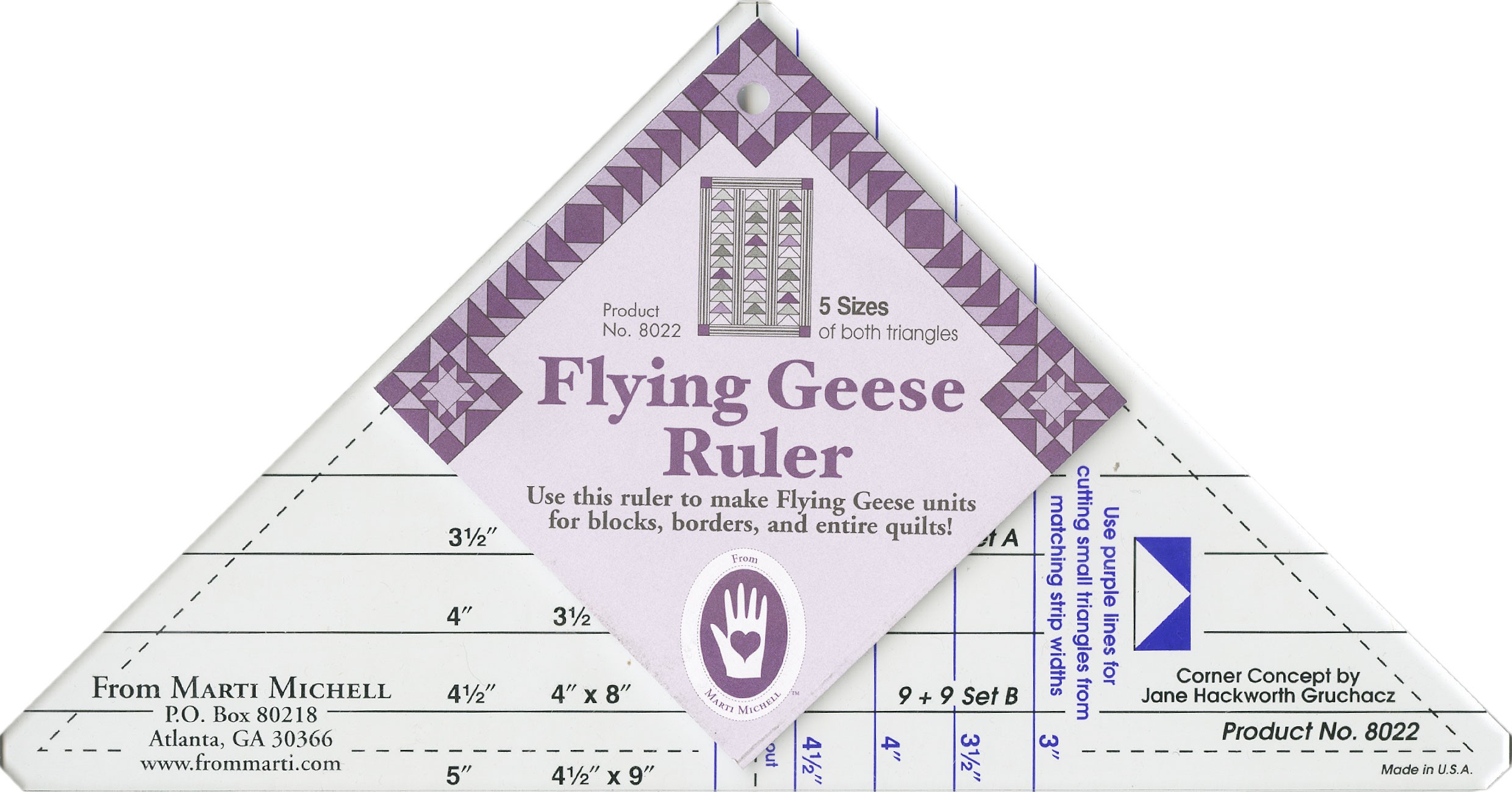9 SIZES From Michell Marketing NEW SMALL FLYING GEESE RULER