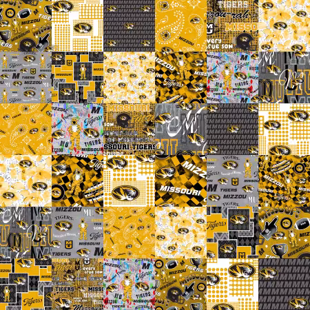NCAA Missouri Collegiate Cheater Quilt Allover Cotton 60in