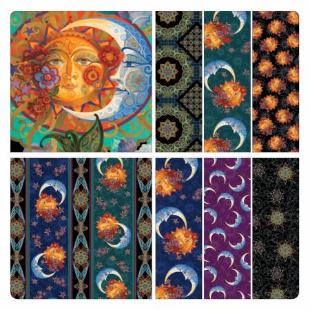 Assortment Moon & Sun, 8pcs x 10yds