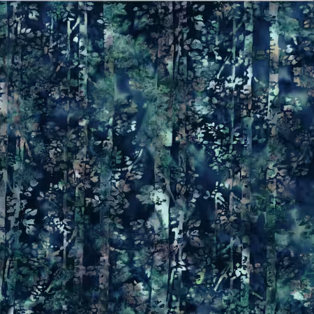 Woodland Batiks Birch Trees Teal