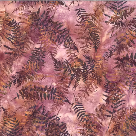 Woodland Batiks Fern Toss Dusty Pink