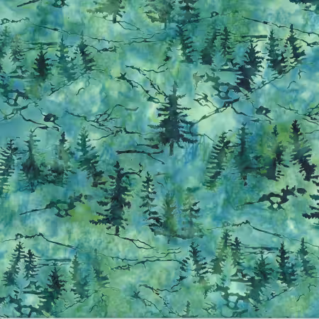 Woodland Batiks Mountains & Trees Chamolile