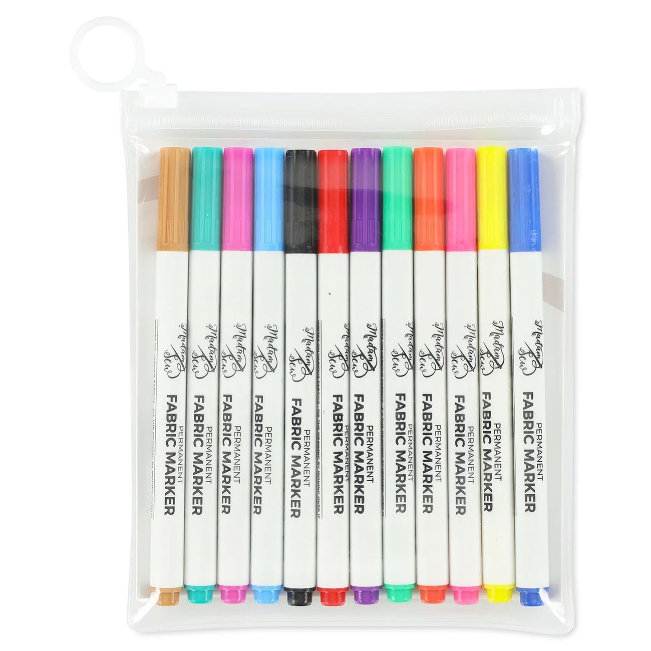 Permanent Fabric Markers 12 Colors