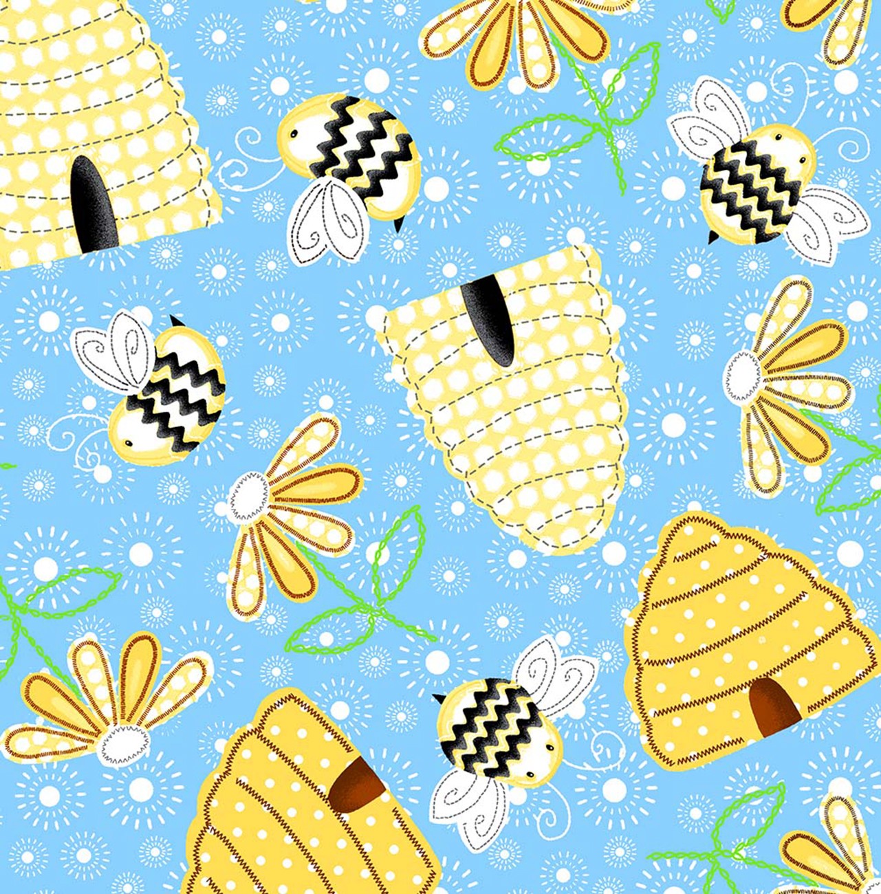 Blue Bees & Beehives Comfy Flannel