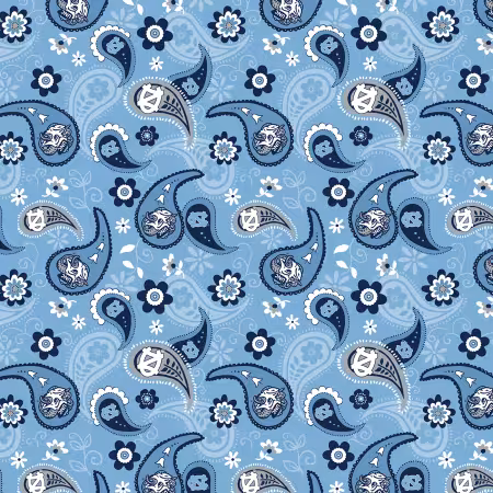 NCAA-North Carolina Tar Heels Paisley Cotton