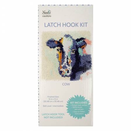 Latch Hook Cow 12-1/2in x 9in