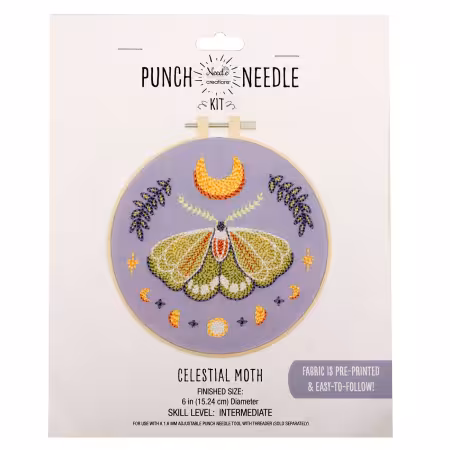 Punch Needle Celestial Moth