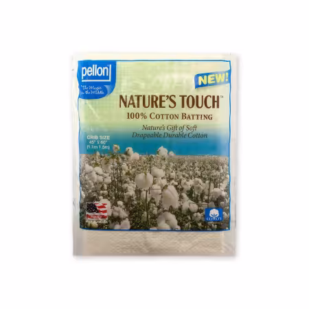 Pellon Natures Touch 100% Natural Cotton Batting w/Scrim Crib-Sized 45in x 60in