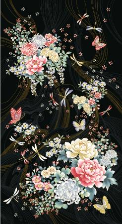 Multi Niwa Floral Panel, 15 panels per bolt