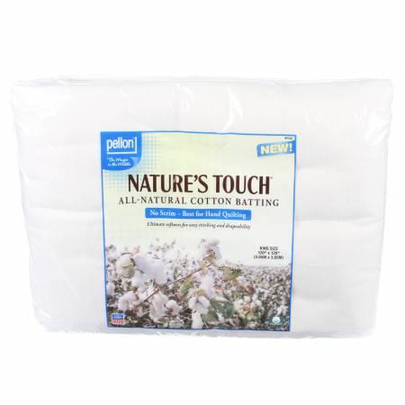 Pellon Nature's Touch 100% Natural Cotton Batting No Scrim 120in x 120in